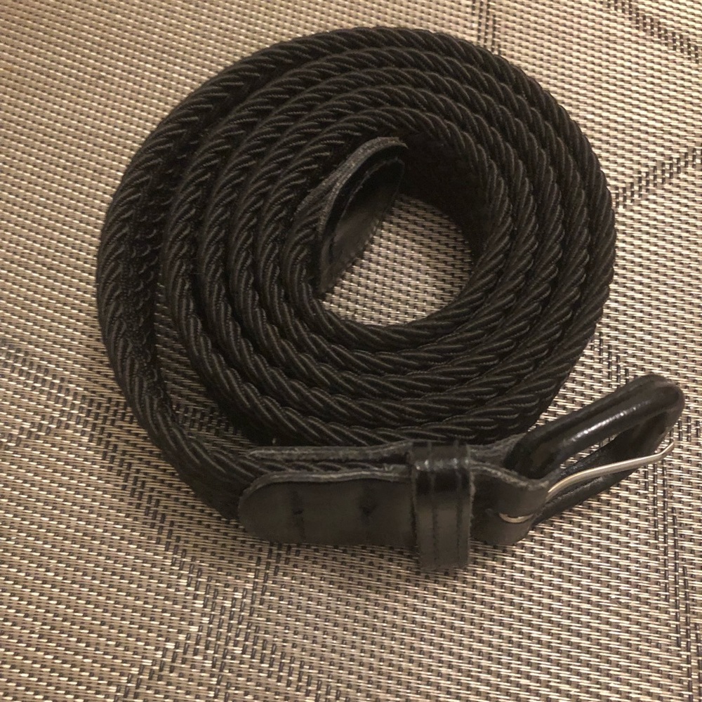 Men’s Black stretch leather